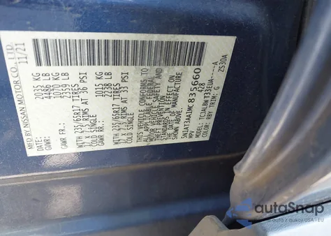 2021 Nissan Rogue S Fwd из США, поврежденный, VIN 5N1AT3AA1MC835660